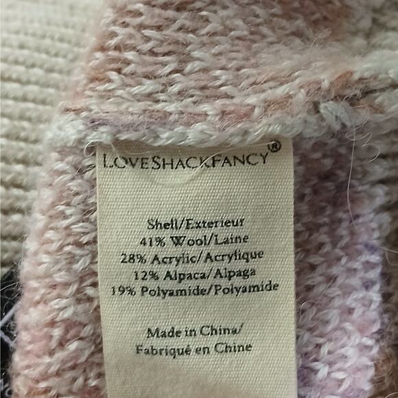 LoveShackFancy Womens Luxury Wool Alpaca Blend Sweater Sz Medium Cottage Knit - Picture 8 of 10